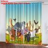 Зоопарк Лес Занавеска Мультяшная Детская 3D Цифровая Печать Занавеска Светоблокировка