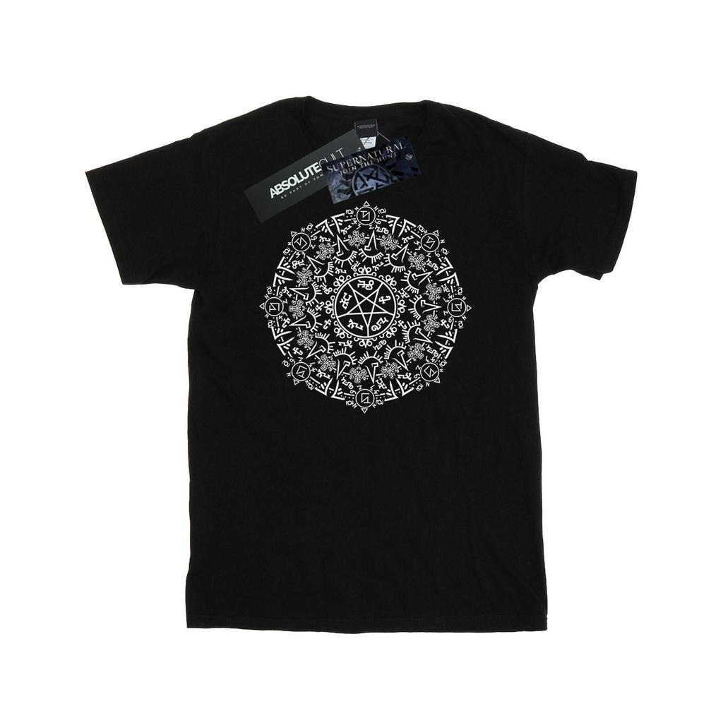 Supernatural Womens/Ladies Symbol Circle Cotton Boyfriend T-Shirt