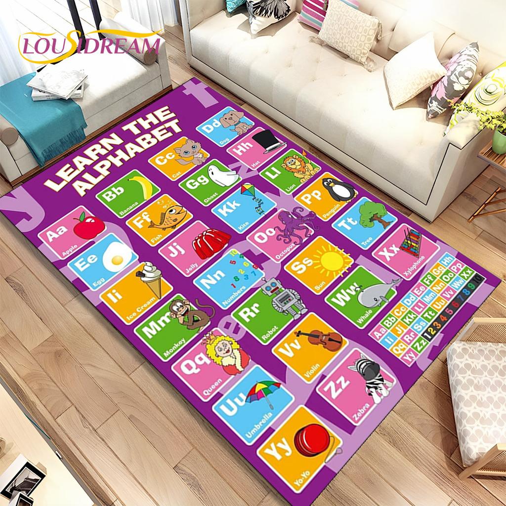 ABC мультфильм детская игровая комната алфавит детский коврик для раннего образования, ковер для гостиной, спальни, дивана, нескользящий коврик