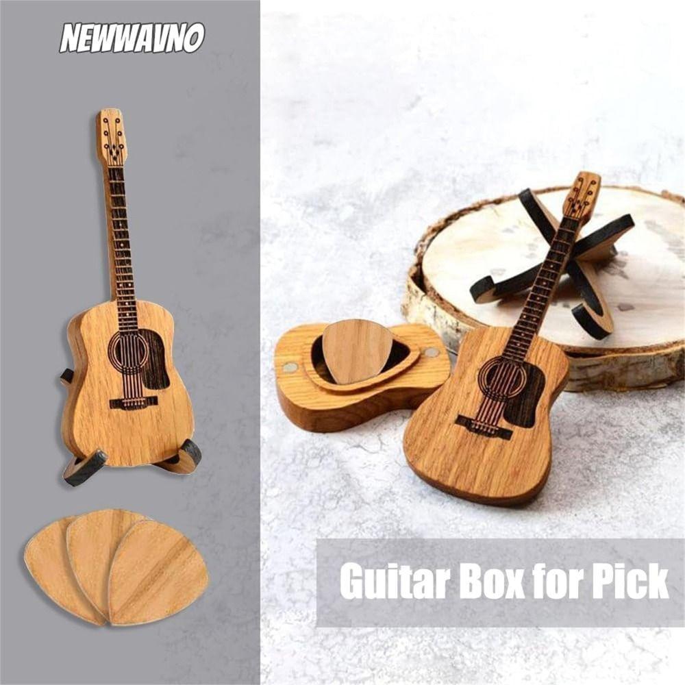 with Stand Sherum Strumbox Wooden Guitar Picks Guitar Picks Storage Container
