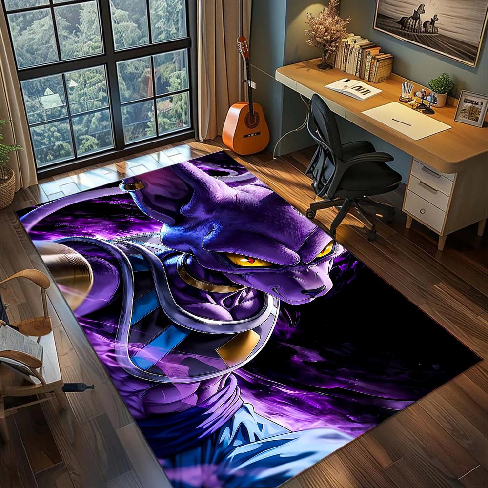 Beerus Floating Pose Rug Carpet Large Area Rug Non Slip Washable Floor Mat Gamer Room Bedroom Home Decor