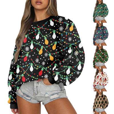 Женский модный повседневный шерстяной трикотажный пуловер с длинным рукавом и круглым вырезом