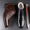 New Autumn and Winter Men's High-top Leather Boots Non-slip Water Proof Plus Velvet Warm Thick Men's Business Leather Shoes