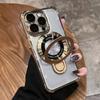 Роскошный чехол-подставка с гальваническим покрытием для iPhone 16E 15 Pro Max, прозрачный чехол для телефона для iPhone 11 12 13 14 Plus, защитная крышка