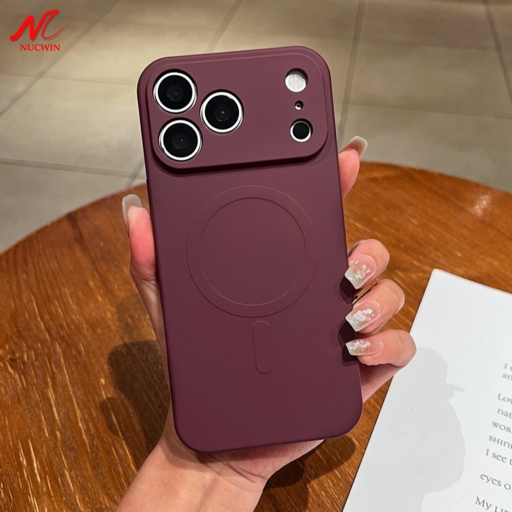 Morandi Color Magnetic for Magsafe Case for iPhone 18 Pro Max 18ProMax Liquid Silicone Wireless Charging Camera Protection Cover