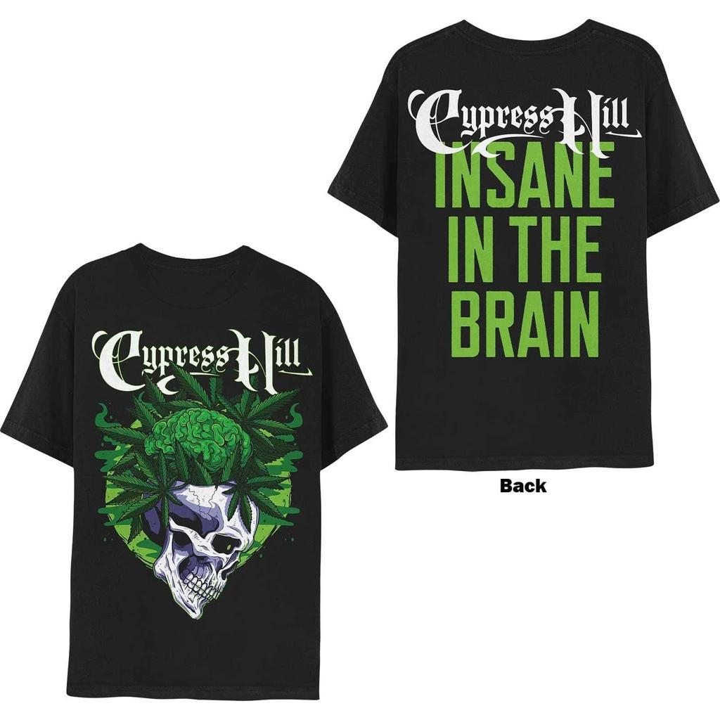 Футболка с графическим принтом Cypress Hill Insane in The Brain Мужская Женская Хлопок Уличная Мода Летняя Футболка Большого Размера Свободная Повседневный Топ