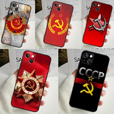 Чехол для телефона с флагом СССР для iPhone 16 15 14 13 12 11 Pro Max Mini X XR XS Max 7 8 Plus