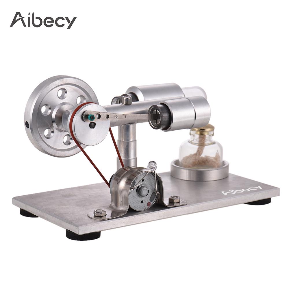Aibecy Hot Air Stirling Engine Motor Model Electricity Power Generator with LED Physics Educational