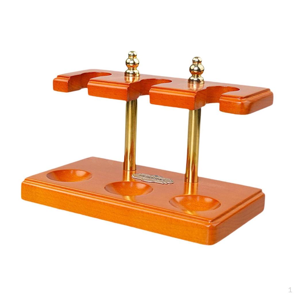 Деревянная подставка для трубок на 3 слота, ручная работа, аксессуары, органайзер-стойка из массива дерева, черная