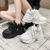 Casual Platform White Shoes Muffin Dad Shoes Women's Lace-up Low-top Running Sneakers 2024 Autumn and Winter New Women's Shoes