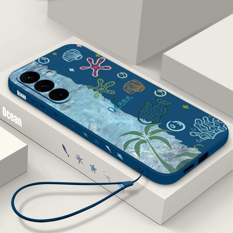 Чехол с принтом 'Акула и Рыбы Океана' для Samsung Galaxy S26 S25 Ultra S24 S23 S22 Plus S21 FE A15 A16 A17 A35 A36 A54 A55 A56 5G Мягкий чехол