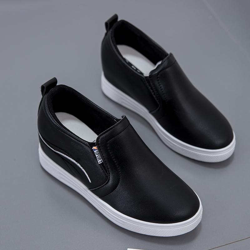 Весенняя женская обувь, новые однотонные женские кроссовки, женская вулканизированная обувь на платформе для отдыха, увеличивающая рост