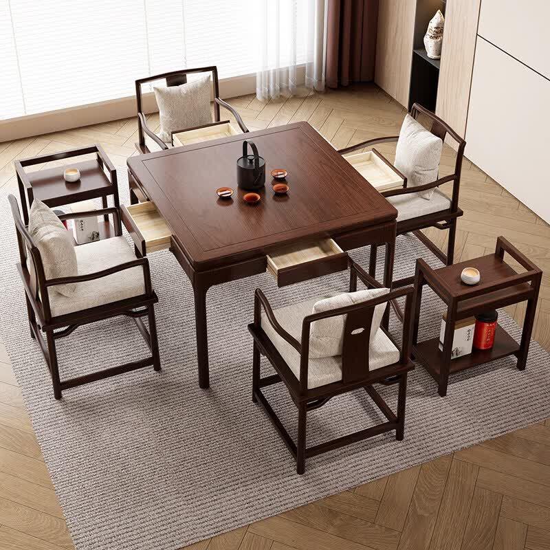 Mengzhang New Chinese Style Solid Wood Square Dining & Game Table