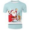 New Summer 3D Christmas Tree, Santa Claus Printed T-shirt, Snowman, Reindeer Pattern, Men's T-shirt, Children's Fun Short Sleeve Top