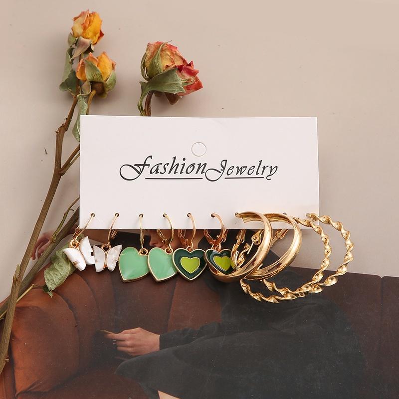 iF ME Модные серьги-кольца из смолы, подвеска в форме бабочки в форме сердца, женские аксессуары, ювелирные изделия