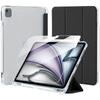 Case + Tempered Glass for iPad Air 13 Inch (M3 2025, M2 2024) Reinforced Corner Protectors with Pen Holder - Black