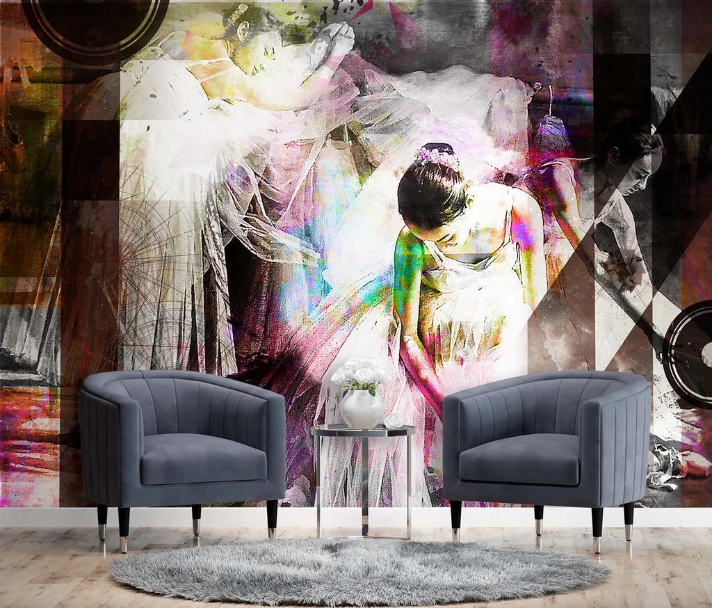 Wallpaper Ballerinas Abstract Vintage
