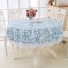 PVC Plastic Kitchen Tablecloth Oilproof Decorative Table Cloth Pastoral Fabric Table Cover Flower Style Round Elegant Waterproof