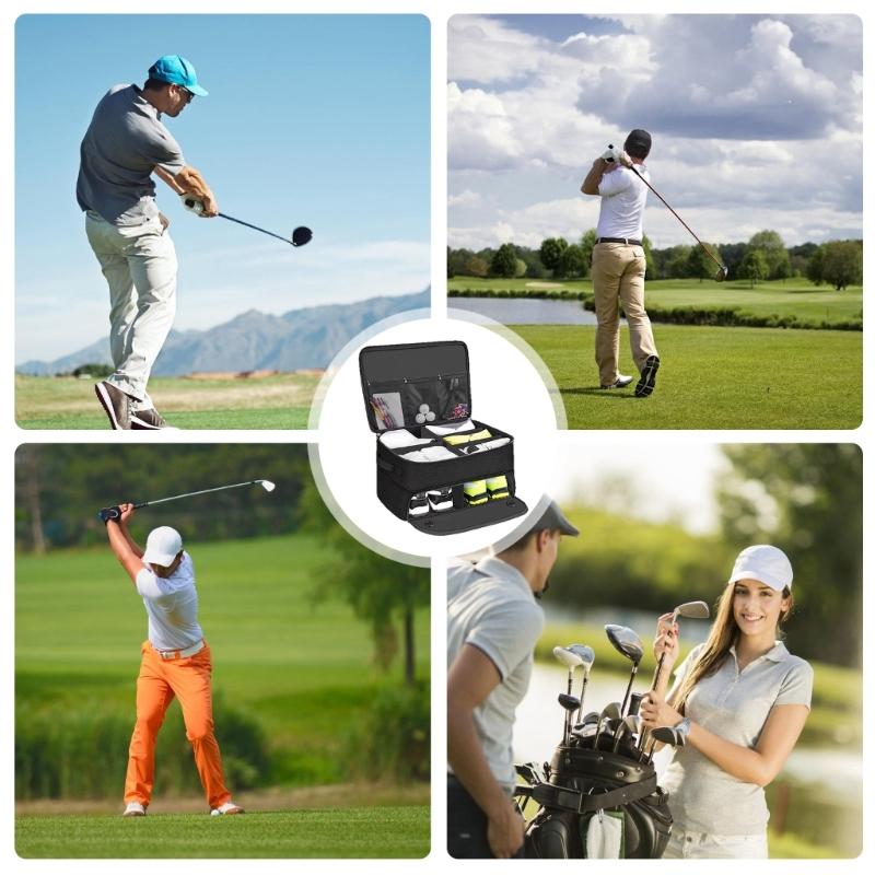 Zippered Golf Gears Travel Case Features Foldable Layer For Shoes Balls And Gloves Ample Space For Caddie Bags And Lockers