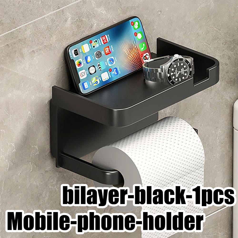 Вешалка для салфеток Держатель для рулонов туалетной бумаги Стеллаж для хранения принадлежностей для ванной комнаты Без перфорации Настенная стойка для хранения бумажных полотенец