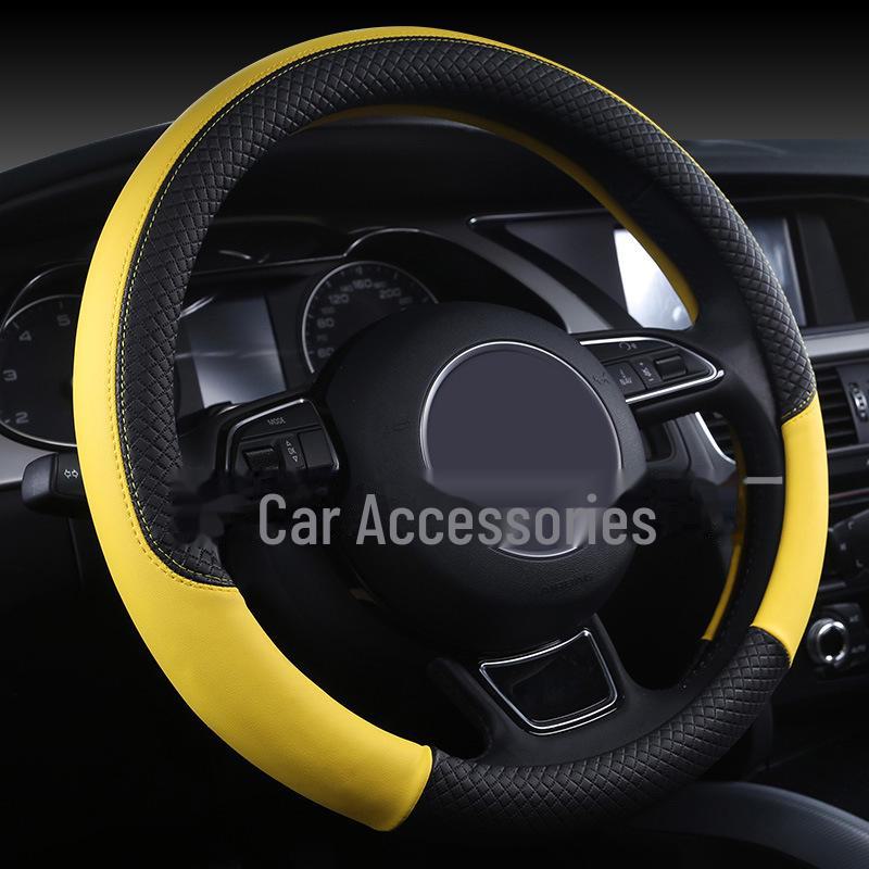 Чехол на руль из тисненой кожи с белым клеем и внутренним кольцом: Экологичный, защитный, стильный дизайн