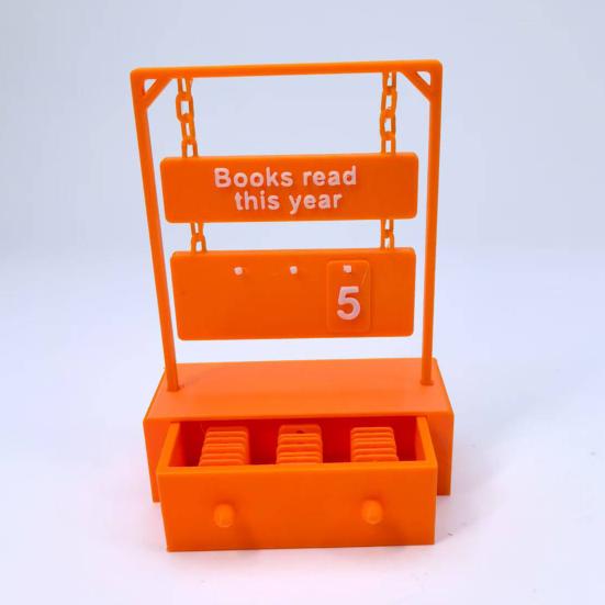 Подвесной счетчик книг, напечатанный на 3D-принтере, Трекер прочитанного в этом году, Дисплей цели чтения, Номерной знак, Украшение полки/стола, Подарок для книголюбов