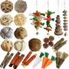 High Quality Eco-Friendly Durable Chew Toys Set for Parrots Hamsters Rabbits-Natural Materials Teeth Cleaning Boredom Buster