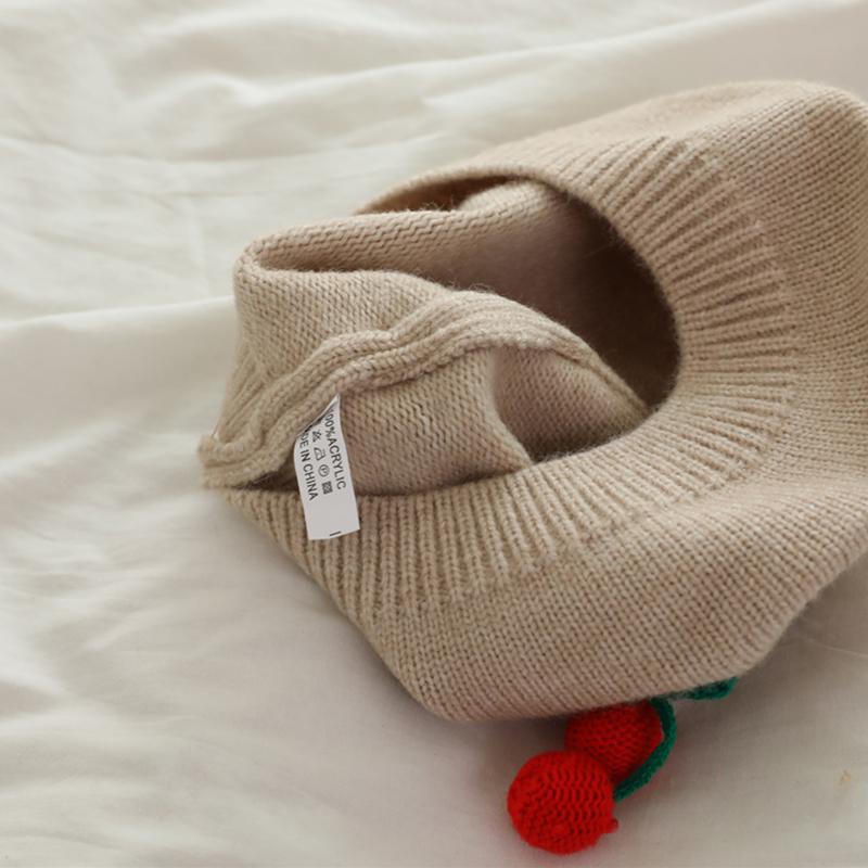 Babies' Knitted Hat Children Girls Beret Cute Cherries Decoration Hats