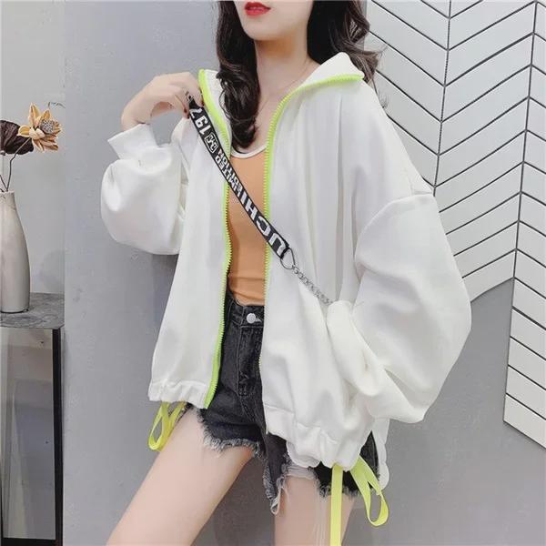 Женский тонкий кардиган-жакет: 2024 Новый однотонный свободный свитер с длинными рукавами для осени/зимы, модный стиль INS