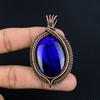 Blue Flash Labradorite Handmade Pendant, Natural Gemstone Jewelry, 999 Copper Wire Wrapped Pendant Jewelry, For Gift