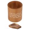 Деревянная подставка для кухонной утвари с подставкой для ложки, круглое ведро для хранения ножей и вилок, органайзер для столовых приборов и лопаток, коробка для кухонной столешницы