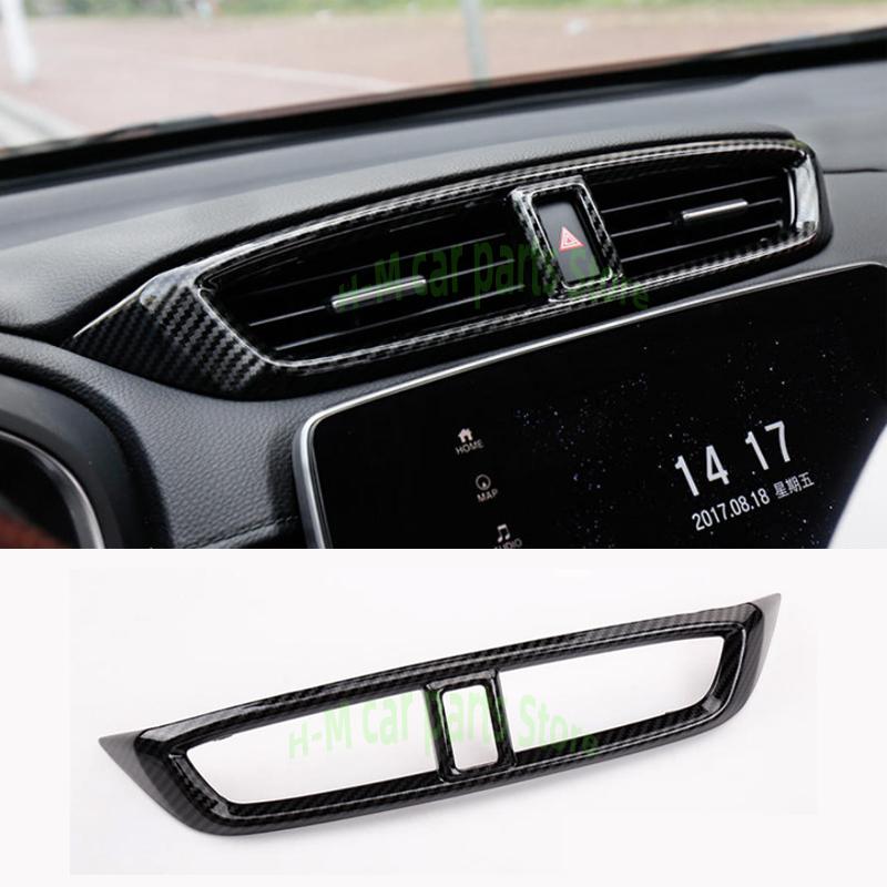 Для Honda CRV CR-V 2017 2018 АБС-пластик под дерево, центральная консоль автомобиля, вентиляционное отверстие, крышка, накладка, рамка переменного тока, стиль