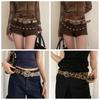 Gothic Rivet Waist Belt Punk Style Women's Waist Belt Fashion Leopard Print Belt  Streetwear
