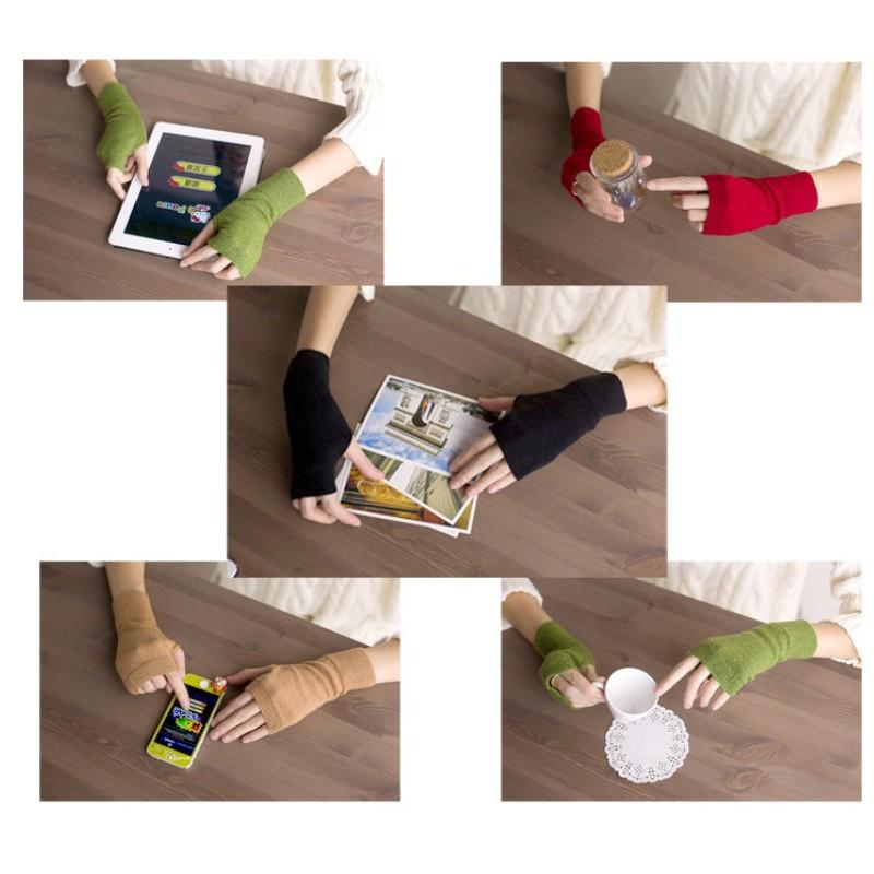 Кешемировые тёплые перчатки без пальцев