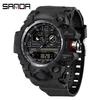 Sanda Молодежная Мода Светящиеся Водонепроницаемые Ударопрочные Будильник Мужские Часы