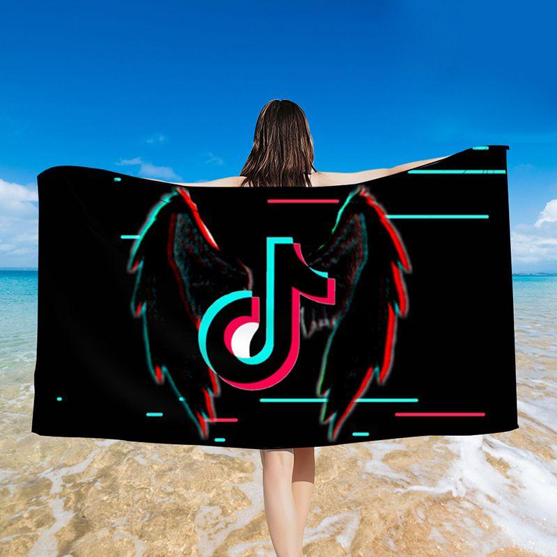 Яркое полотенце с принтом Tiktok, идеально подходит для плавания, купальных костюмов и использования в душе