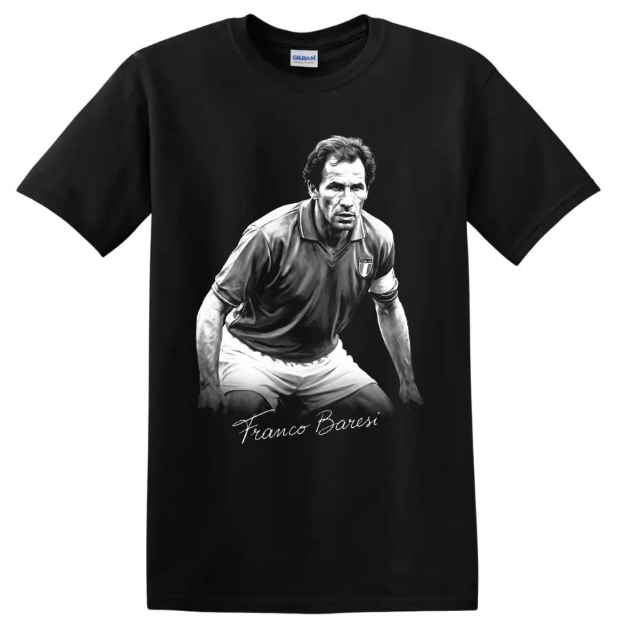 Franco Baresi Soccer T Shirt Italian Defender Portrait Graphic Art Icon Fan Tee