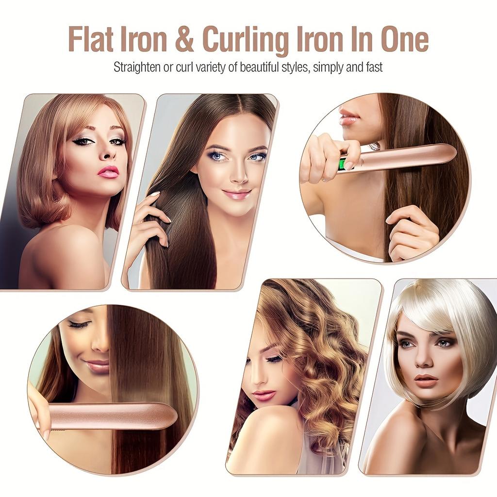 Professional Flat Iron Hair Straightener 2 In 1 Curling Iron Ceramic Ionic Hair Curler Curling Tongs Fast Heating Hair Styler