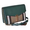 Burberry Check Print Flap Closure Small Calfskin Crossbody Shoulder Bag Women bags Green 80801611