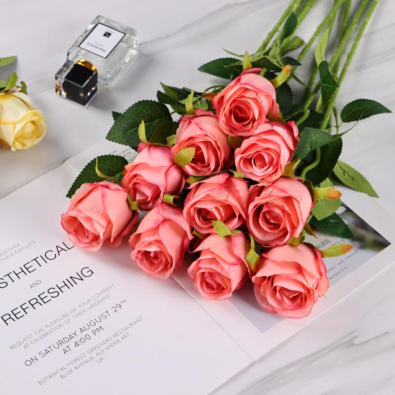 Искусственные цветы Болгарская роза из шелка для домашнего и свадебного декора