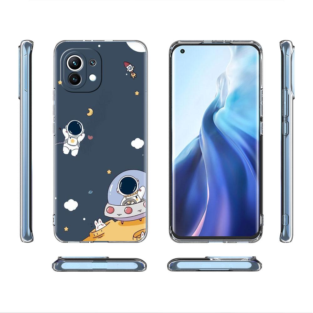 Прозрачный чехол Astronaut Universe для Xiaomi Mi Poco X3 NFC M3 Pro F3 F1 11 Lite 12 Note 10 11T 9T