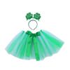 Ирландские вечерние платья для детей, зеленые пачки St.. Повязки для волос с клевером ко Дню Святого Патрика