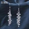 925 Sterling Silver Smooth Grape Bead Ball Piercing Earrings Fashion Wedding Jewelry