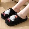 2024 Halloween Style Home Fluffy Slippers Women Winter Casual Warm Cotton Shoes Couple Flat Heel Soft Sole Plush House Slippers