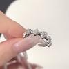 Star Set Diamond Zir*****Pen Ring Texture Irregular Lava Fashion Personality Retro Niche Design High Sense