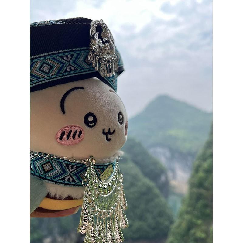 15-17cm Plush Doll Outfit Set Blue Zhuang Ethnic Minority Girl Costume Ussachi Style Dolls
