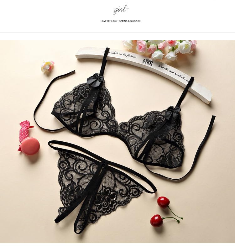 Sexy Bra and Underwear for Open Crotch Micro Swimsuit Cosplay Mini Cute and Popular for Crossdressing One Size Fits [CRSHIP] Women, Panties,