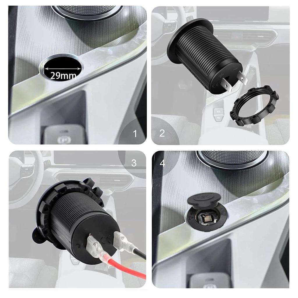 1 шт., водонепроницаемый штекер прикуривателя для мотоцикла, 60 см, с предохранителем, универсальный 12-24 В для автомобиля, лодки, мотоцикла