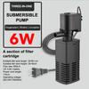 Plastic 3 In 1 Fish Tank Filter Filtration Increase Air Oxygen Aquarium Filter With Inner Sponge 4/6/12/20/30W