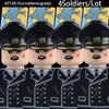 MOC WW2 German Military Soldiers Figures Building Blocks Officer Army Infantry Cap Map Printed Tiles Bricks Toys Boys Gift